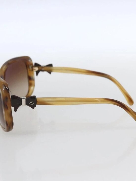 CHANEL Coco Ribbon Sunglasses plastic Brown CC main image 7